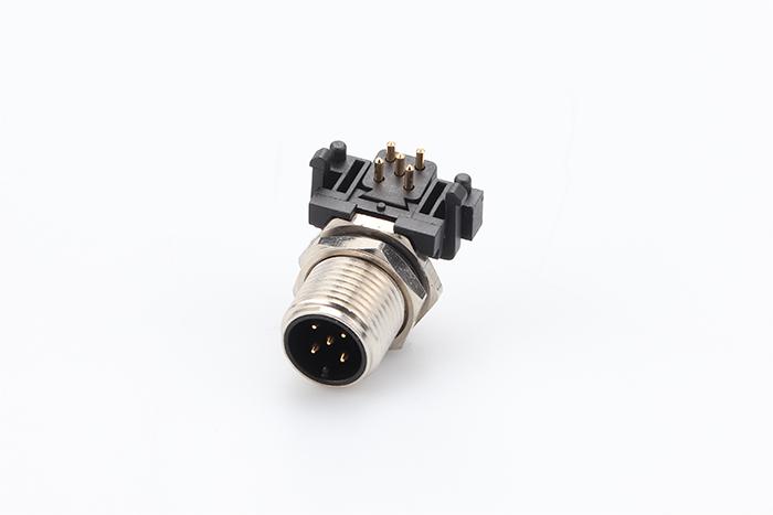 M12法蘭板前彎式PCB板接公航空插座